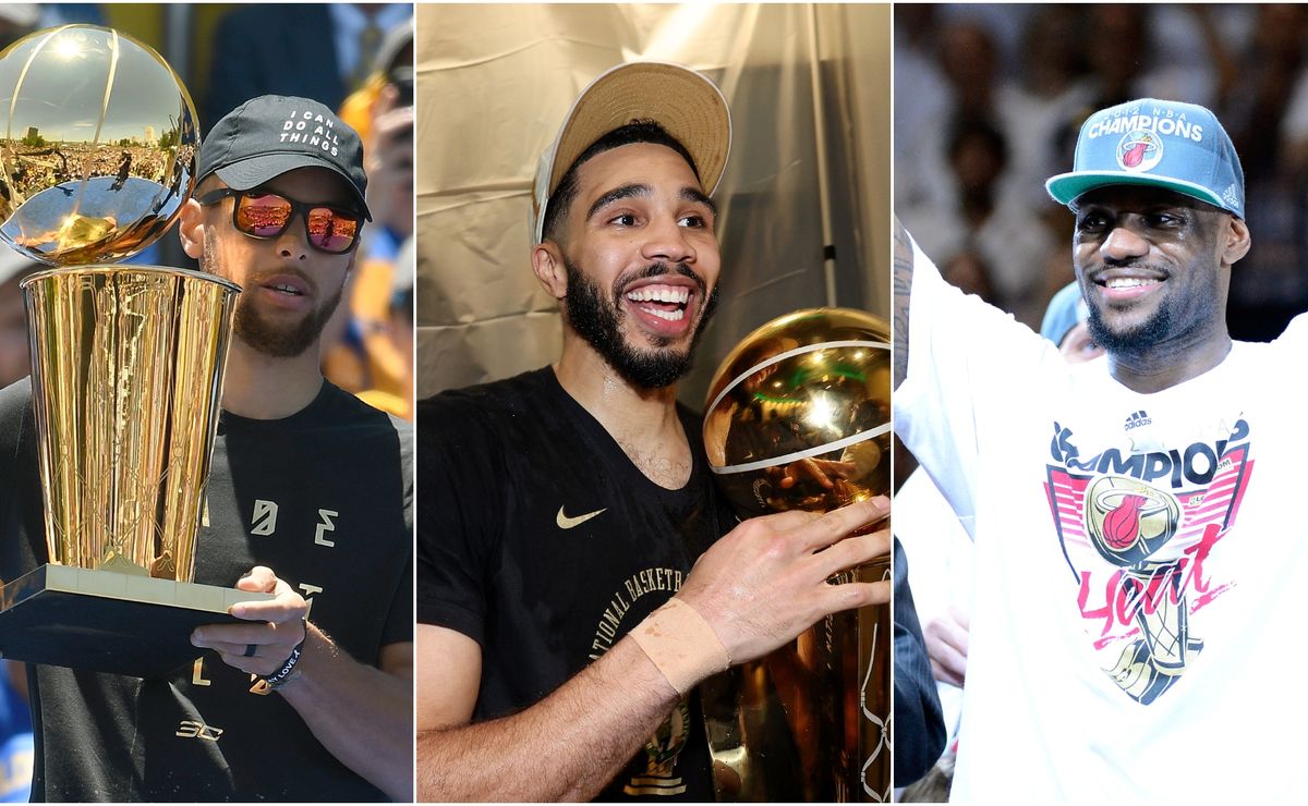 How many NBA championships had LeBron James, Stephen Curry won at