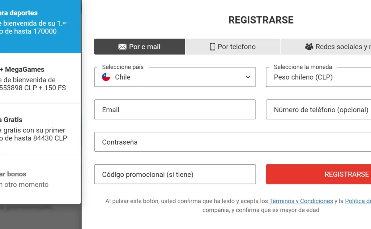 codigo promocional Megapari