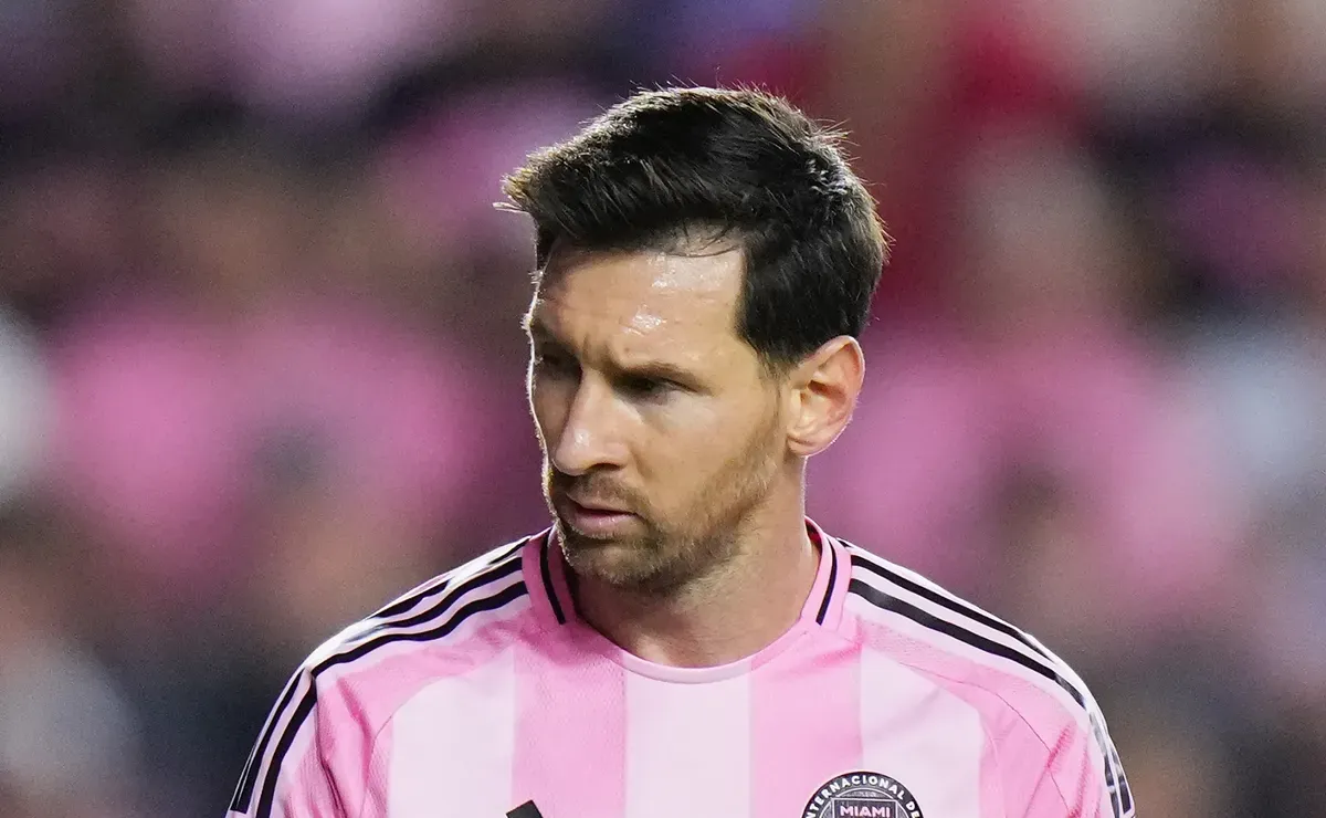 Inter Miami’s Lionel Messi reacts to the win over NYCFC and their qualification for the MLS Cup Final
