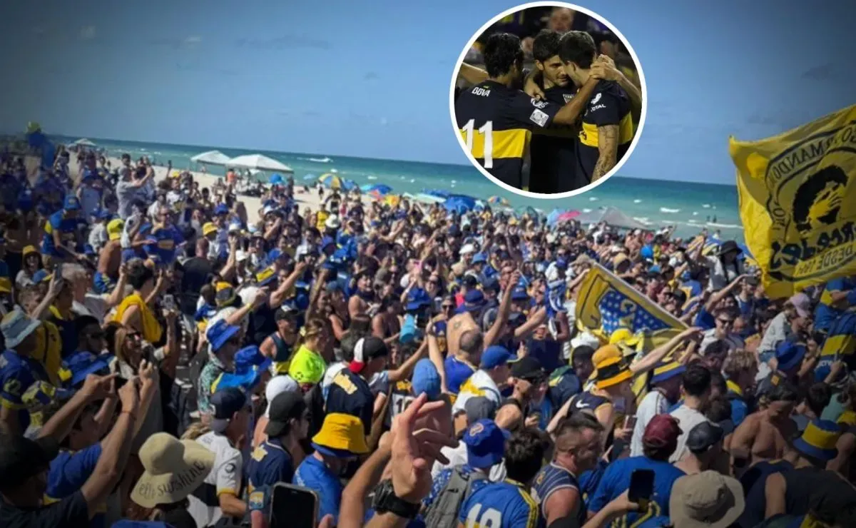 Un ex Boca llevó a sus hijos al histórico banderazo de Miami: 
