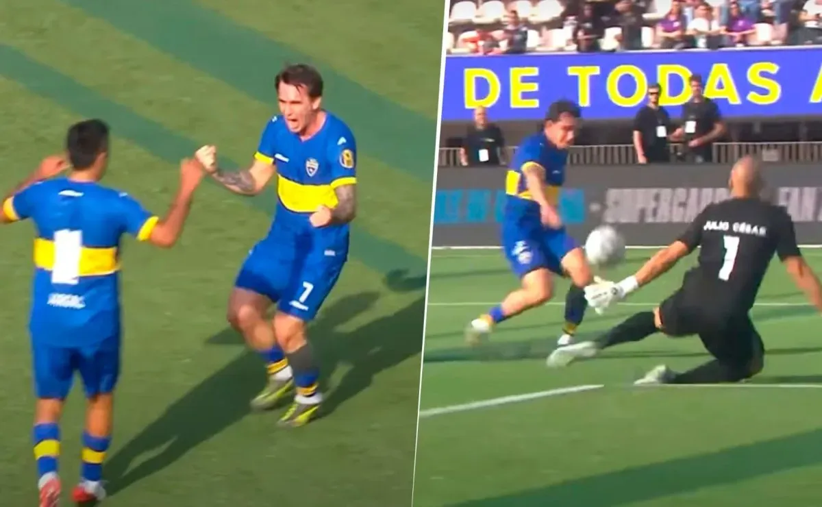 La picó: el golazo de Mouche en el Boca-Corinthians de Leyendas