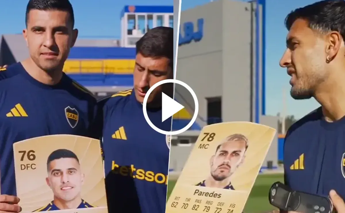 La divertida reacción de los jugadores de Boca a sus cartas del EA FC 26: 