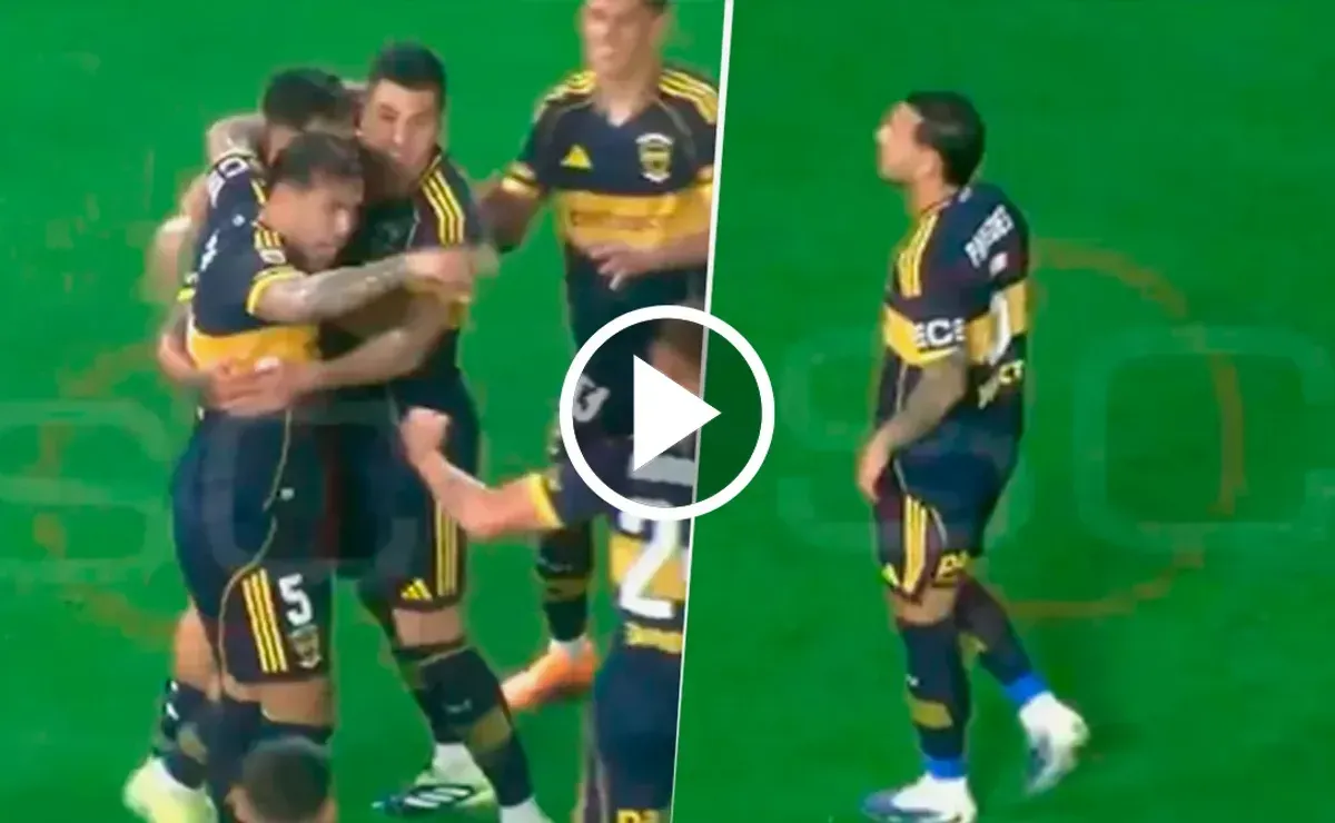 No se vio en TV: el gesto de Paredes a Barinaga después del primer gol de Boca
