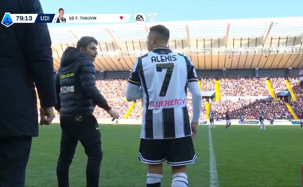 Gran ovación a Alexis Sánchez en su ingreso al Udinese vs. Torino: el estadio se viene abajo