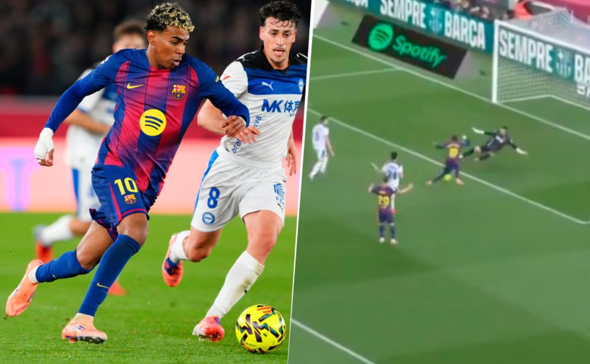 Dejó al arquero en el suelo: el increíble gol que se farreó Lamine Yamal en triunfo del Barcelona