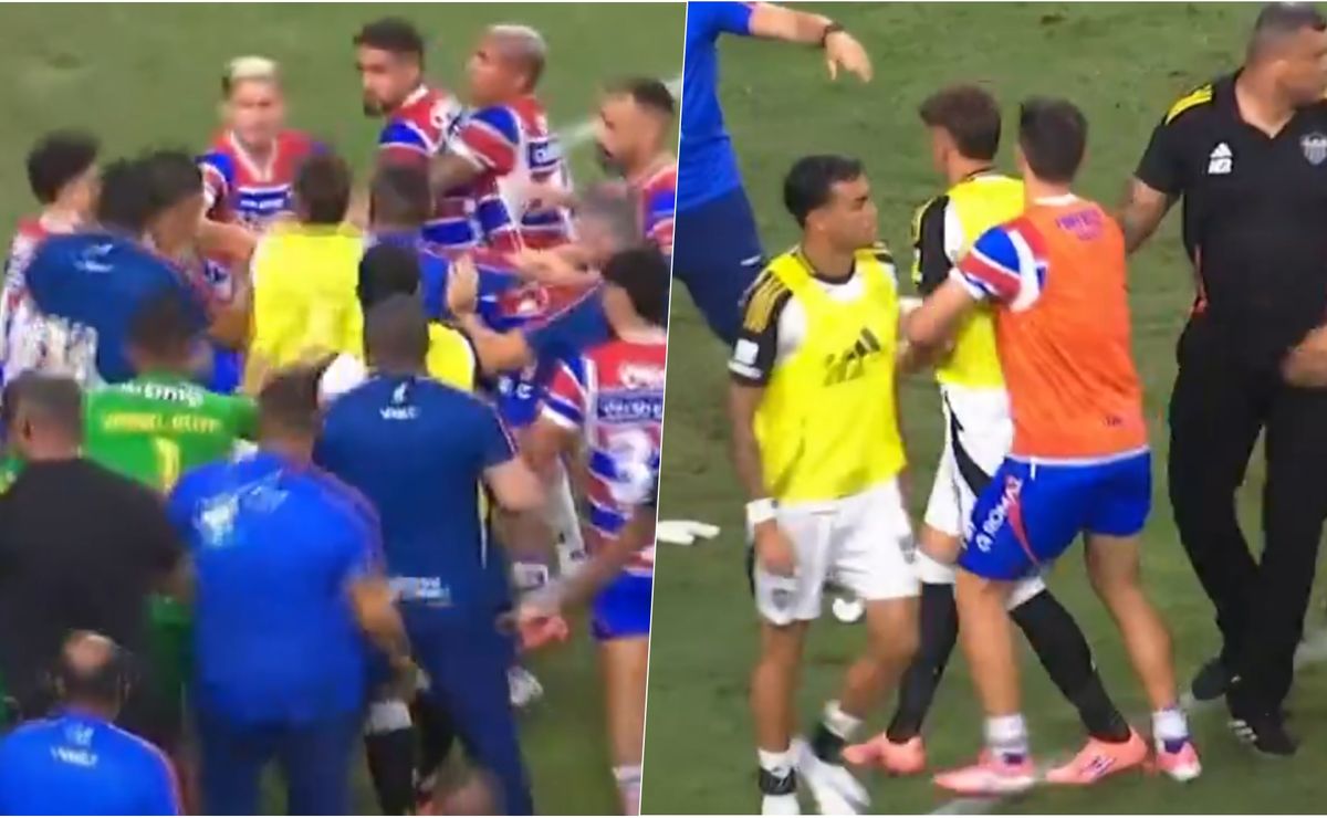 Otro chileno lo calmó: Iván Román protagoniza enorme pelea entre Atlético Mineiro y Fortaleza