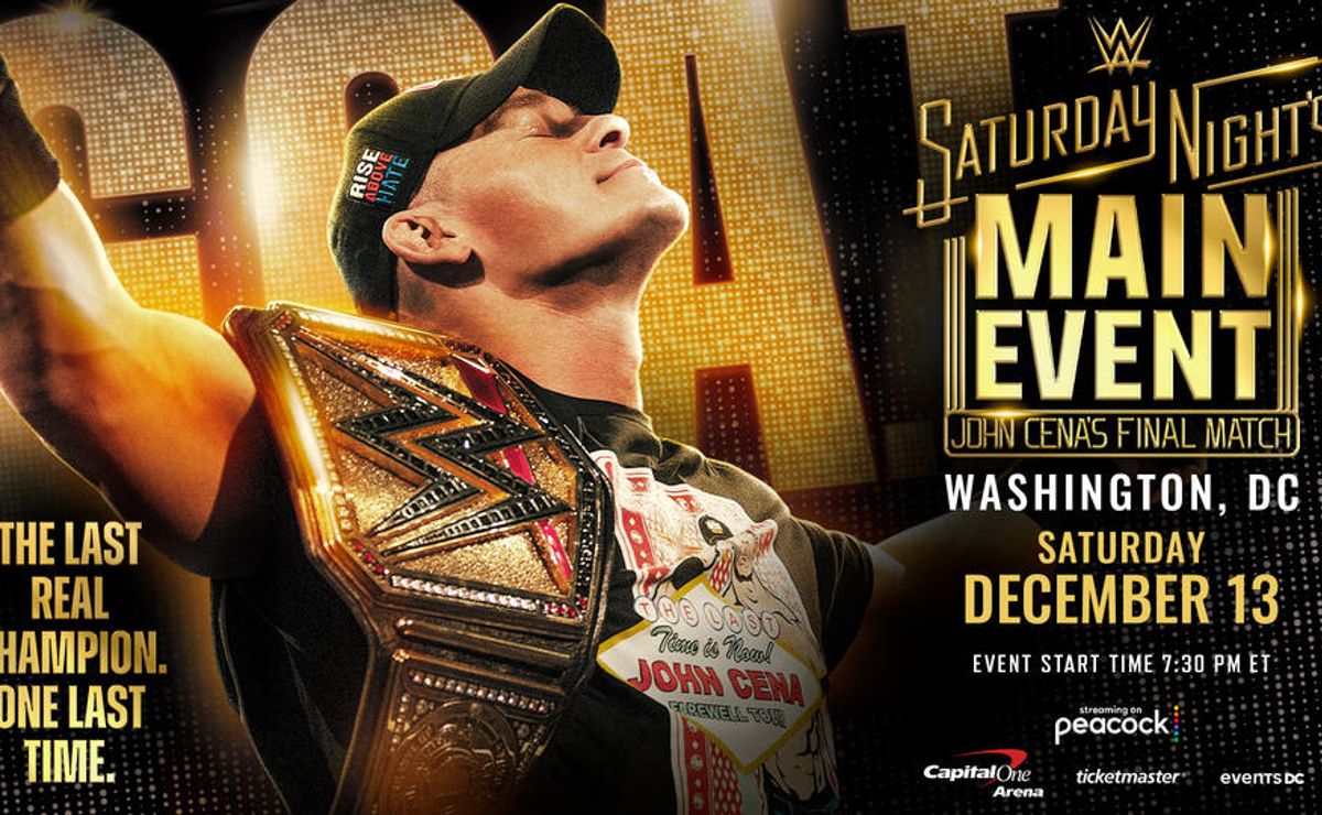 WWE Saturday Night’s Main Event 2025: Horario y dónde ver EN VIVO la última pelea de John Cena