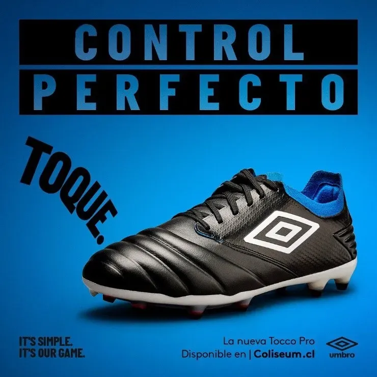 El control superior de una bota de cuero clásica con el perfil ligero de una bota de velocidad, eso es Tocco Pro de Umbro | Foto: Umbro.