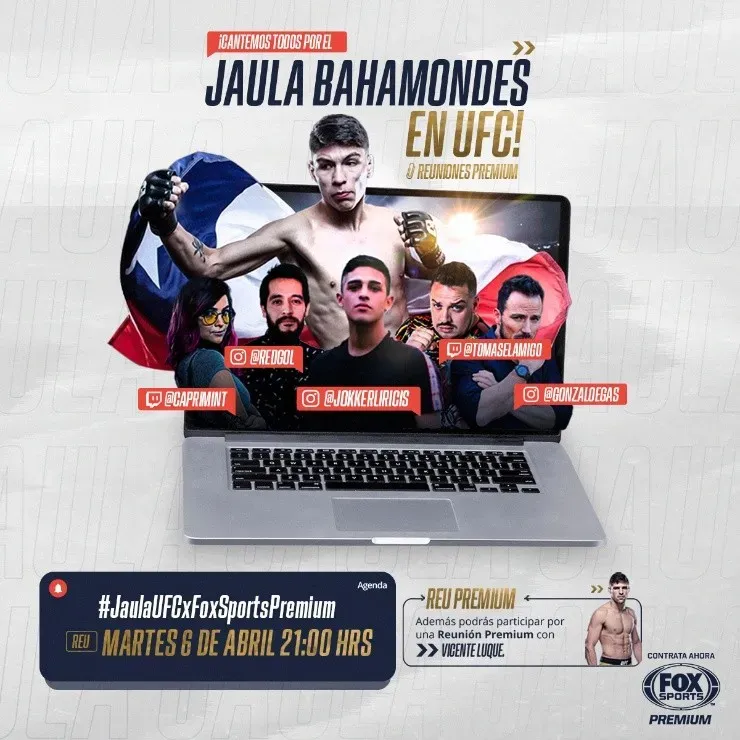 Quienes participen usando#JaulaUFCxFOXSportsPremium podrán ser parte de las dinámicas y ganar premios junto a la transmisión oficial de Fox Sports Premium.