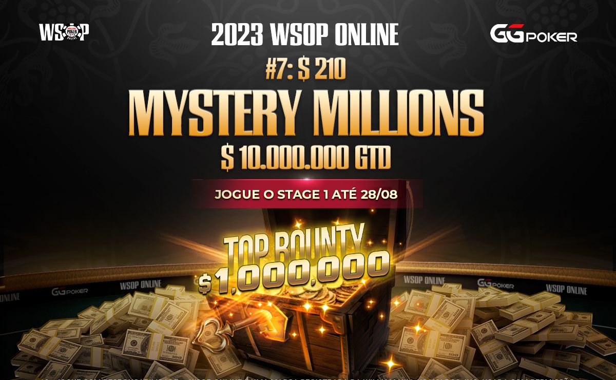 Mystery Millions da WSOP Online tem últimos dias classificatórios