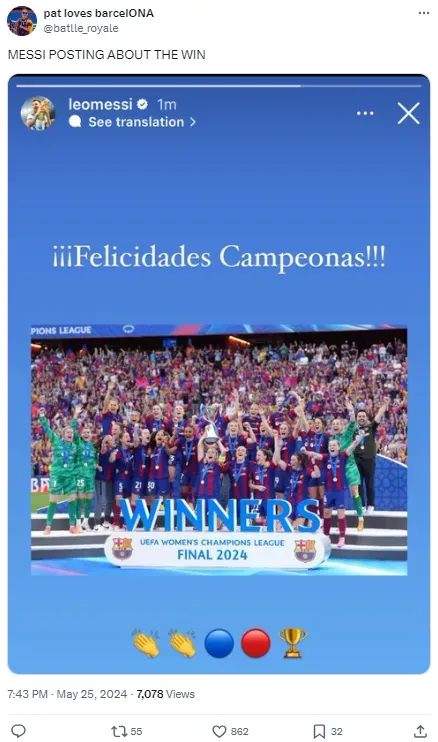 Messi joins in the celebrations