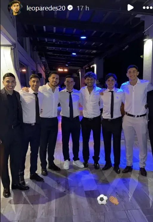 El posteo de Leandro Paredes en el casamiento de Kevin Zenón. (@leoparedes20)