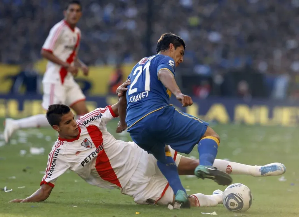 Cristian Chávez en un Boca vs. River en 2011 (Imago)