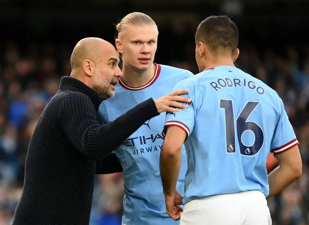 Guardiola teme perder Haaland e Rodri para o Real Madrid. (Photo by Michael Regan/Getty Images)