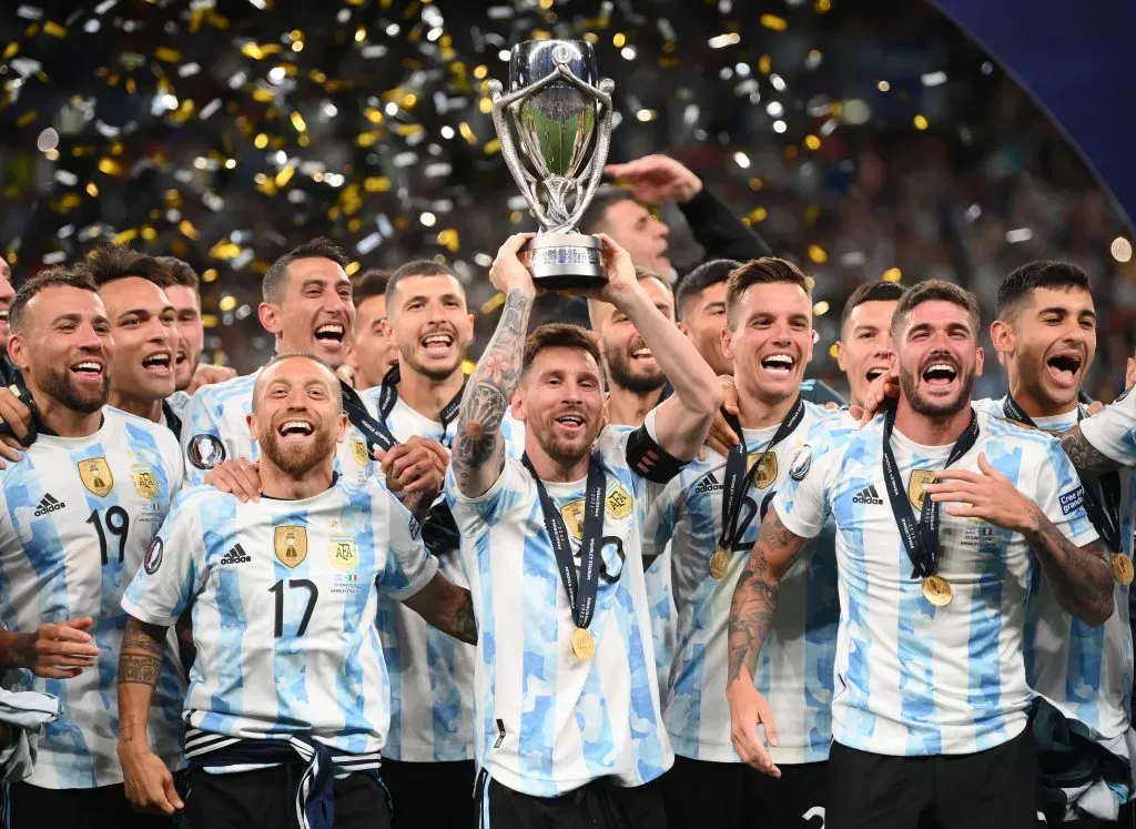 Argentina, el campeón de la reedición de la Copa Artemio Franchi bautizada por Conmebol y UEFA como Finalissima. Getty Images.