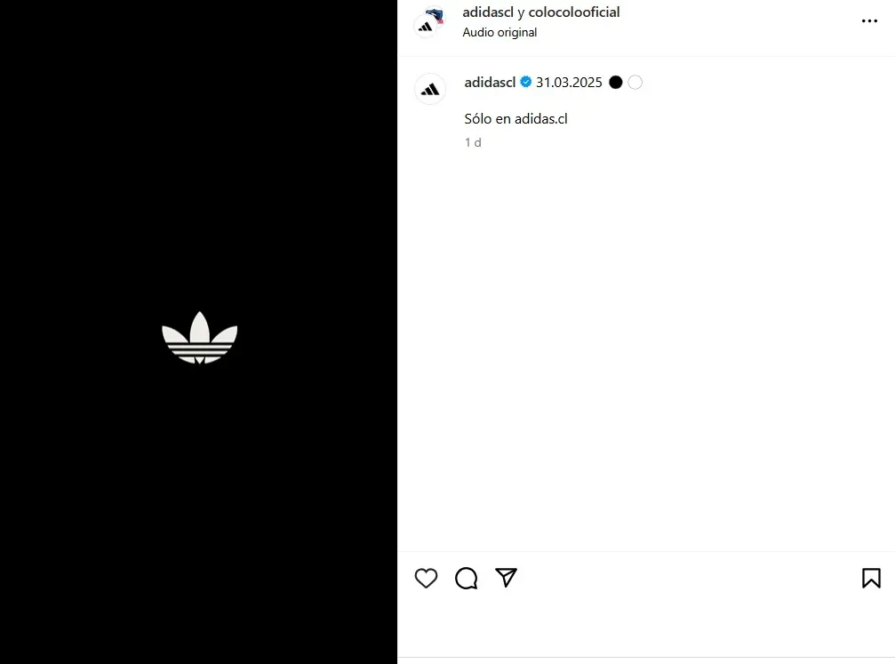 Adidas promocionó la nueva camiseta de Colo Colo con el logo Adidas Orginals. (Foto: Instagram Adidas)