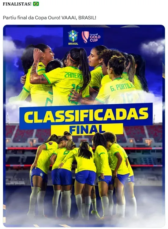 Seleção Brasileira Feminina está na final da Copa Ouro