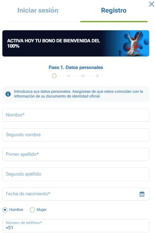 1xbet registro