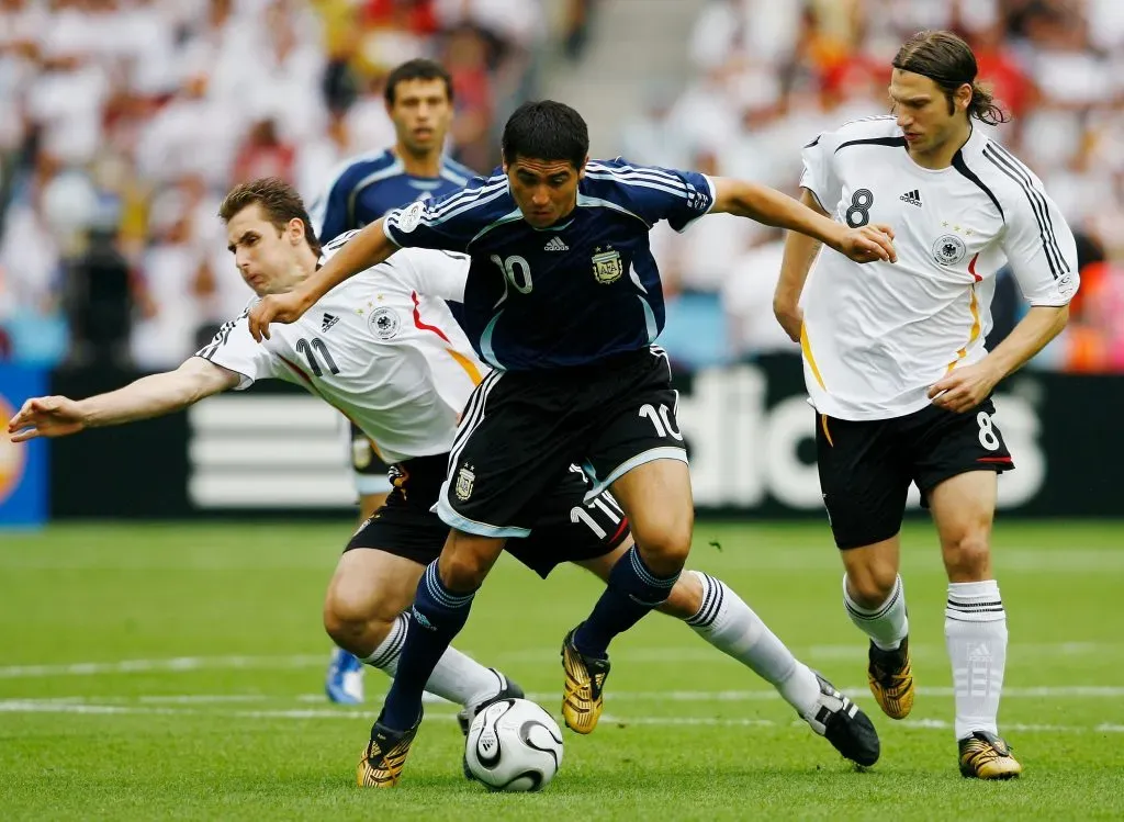 Riquelme en Alemania vs. Argentina en el Mundial 2006 (Getty Images)