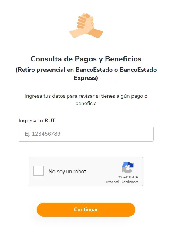 La plataforma del Banco Estado para consultar bonos.