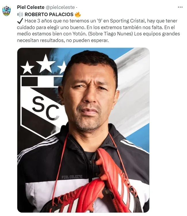Roberto Palacios disparó contra la dirigencia de Sporting Cristal. | Créditos: X Piel Celeste.