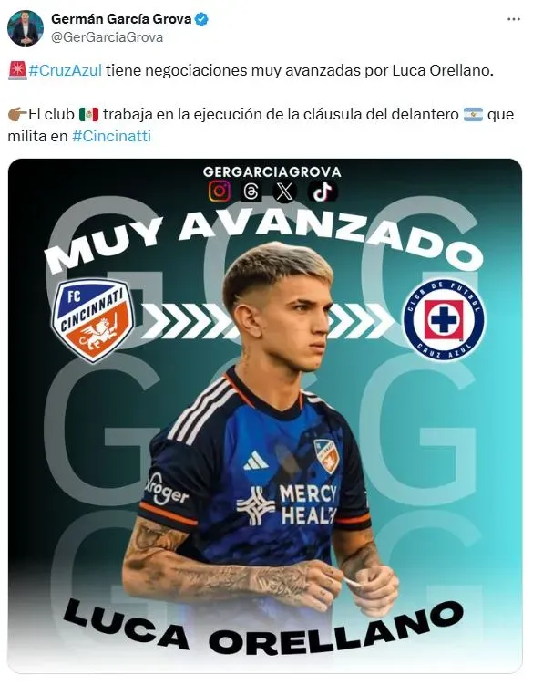 ¿Ejecuta su cláusula? Cruz Azul estaría cerca de cerrar el fichaje de Luca Orellano. Noticias en tiempo real