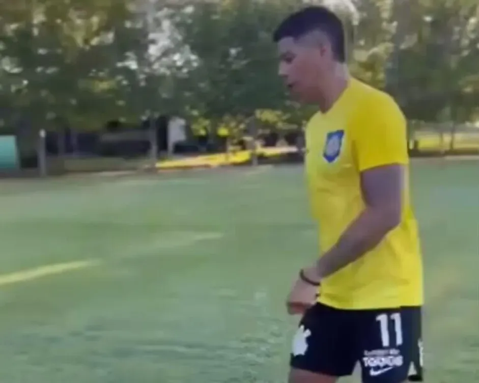 Marcos Rojo com shorts do Corinthians durante treino – Foto: Reprodução/Instagram