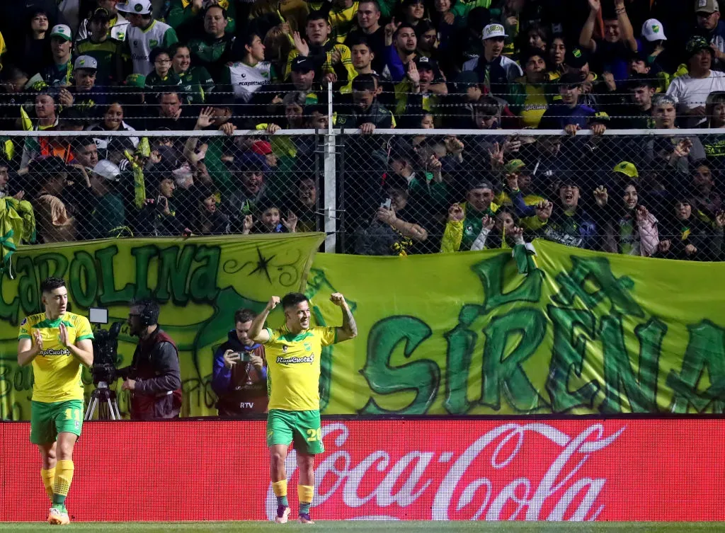 Nicolás Fernández festejando un gol en Defensa y Justicia. (Foto: Getty)