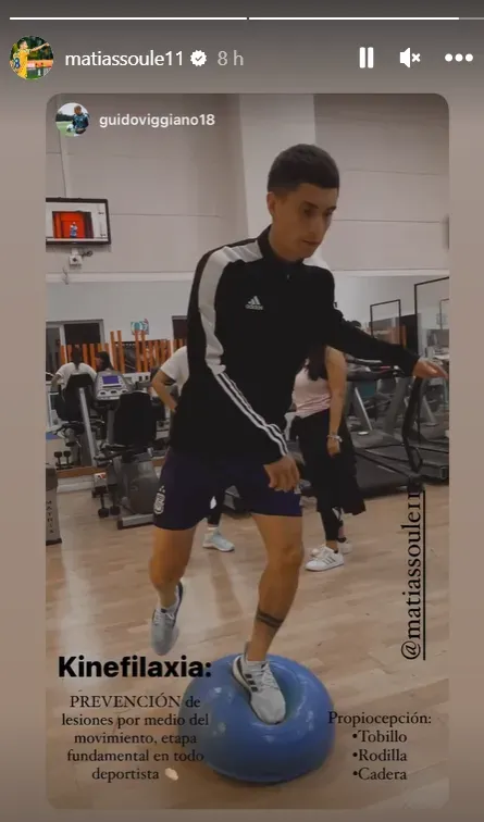 La historia de Soulé en su cuenta de Instagram.