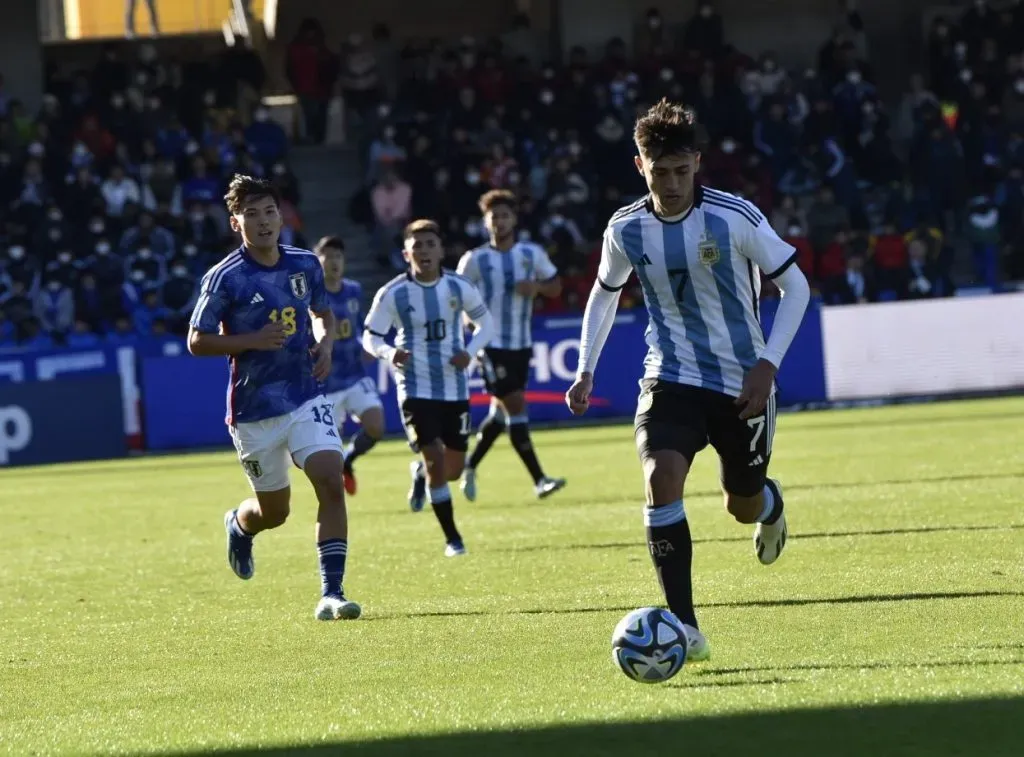Pablo Solari marcó uno de los goles en la derrota del Sub 23 argentino.