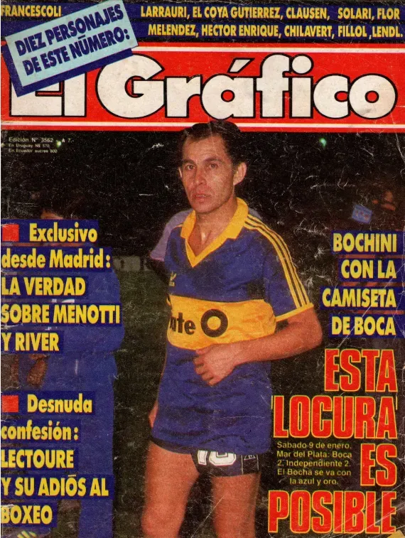 El Bocha, vestido de azul y oro. (El Gráfico)