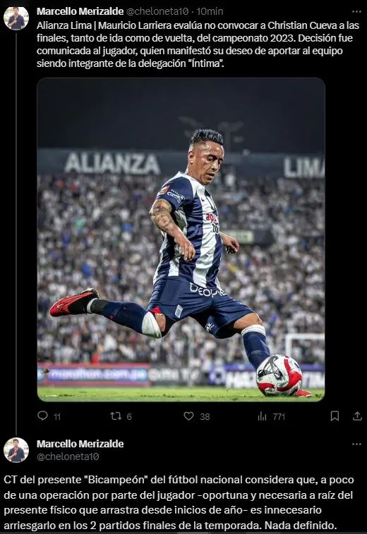 Christian Cueva sería dejado de lado en Alianza Lima. (Foto: Twitter).