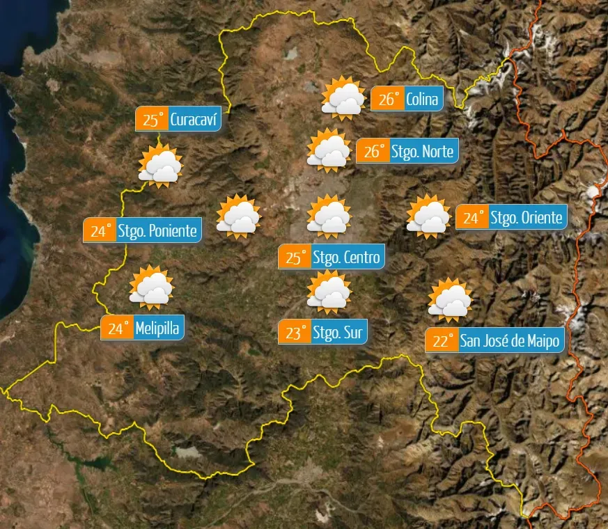 Pronóstico en la Región Metropolitana hoy martes 21 de noviembre según la DMC.