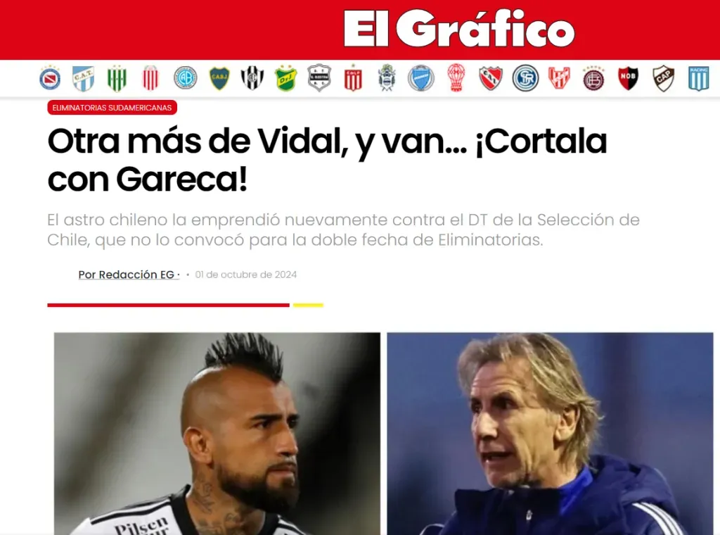 El Gráfico le pega a Vidal en Argentina.