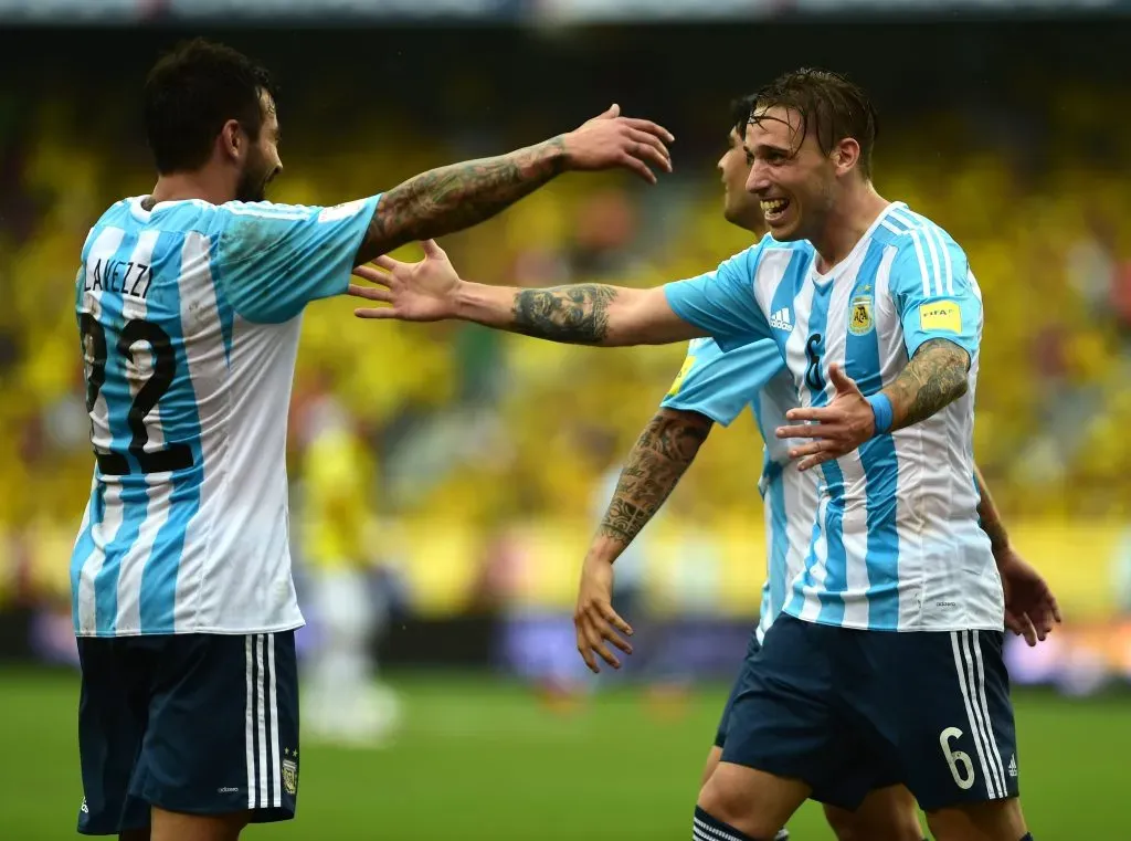 Lucas Biglia, el autor del gol que le dio la victoria a Argentina frente a Colombia en Barranquilla el 17 de noviembre del 2015.