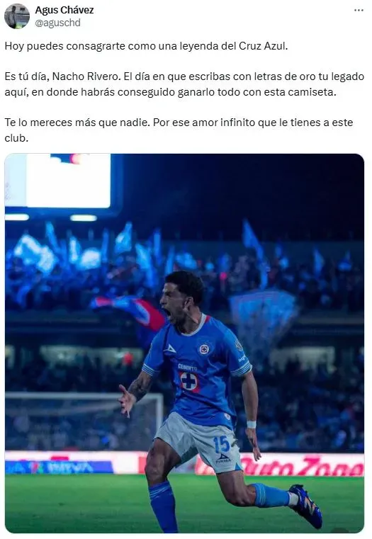 La afición le dedicó un emotivo mensaje a Nacho Rivero en Cruz Azul (X)