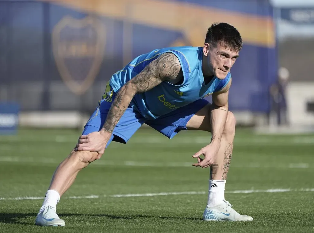 Kevin Zenón, en el entrenamiento de Boca. (Imago)