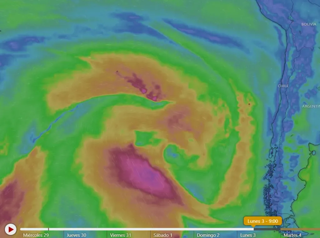 Los pronóstico señalan que el ciclón podría llegar entre 3 y 4 de junio. (Foto: Windy)