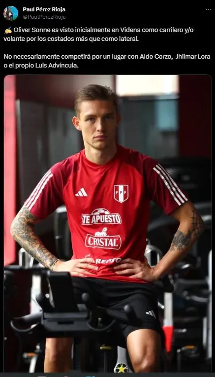 Oliver Sonne podría jugar como carrilero en Perú. (Foto: Twitter).