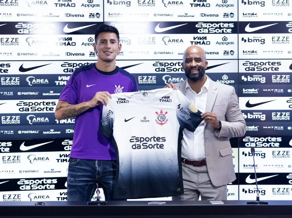 Fabrizio Angileri em sua apresentação no Corinthians. Foto: Rodrigo Coca/Corinthians