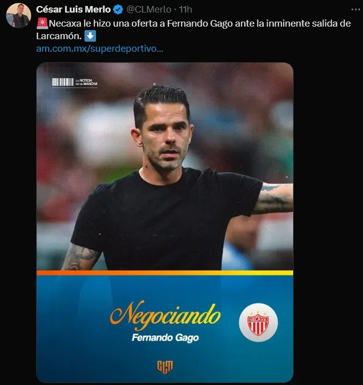 Otra señal de que Nicolás Larcamón llega a Cruz Azul: Necaxa avanza por un pólémico sustituto. Noticias en tiempo real