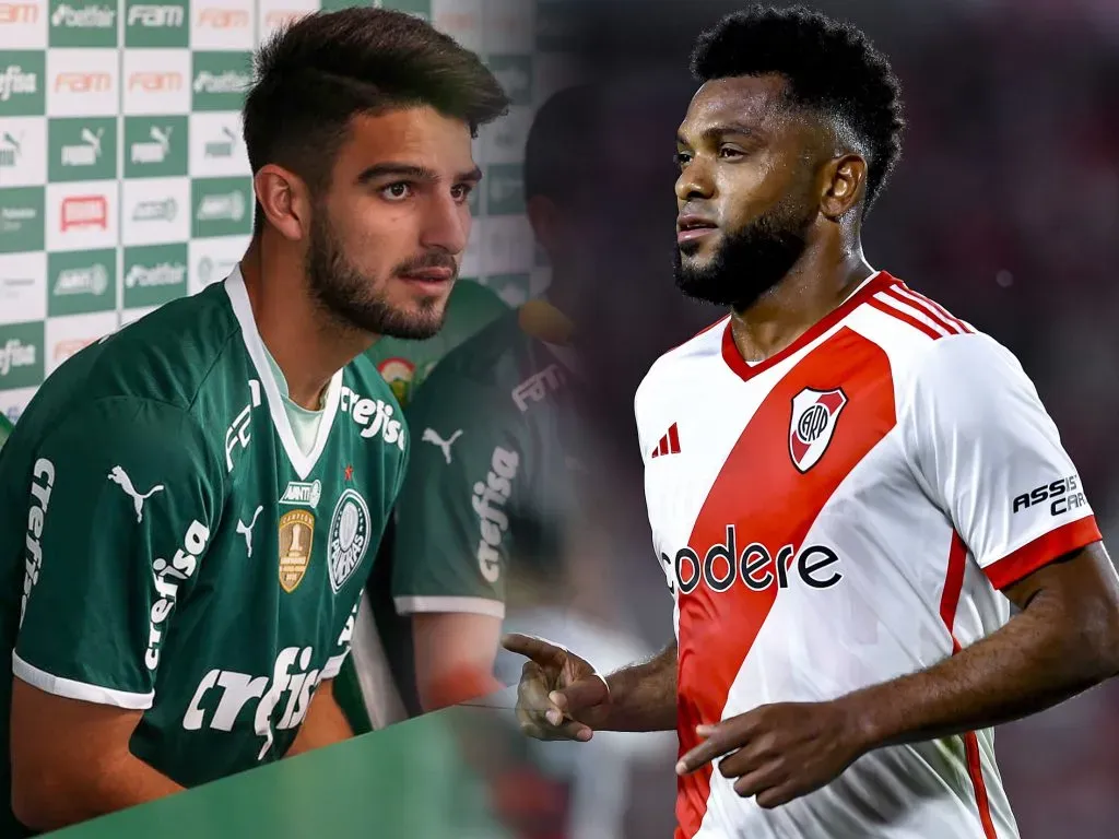 José Manuel López y Miguel Borja, los delanteros que Gustavo Costas quiere en Racing. (Foto: Palmeiras / Getty Images)