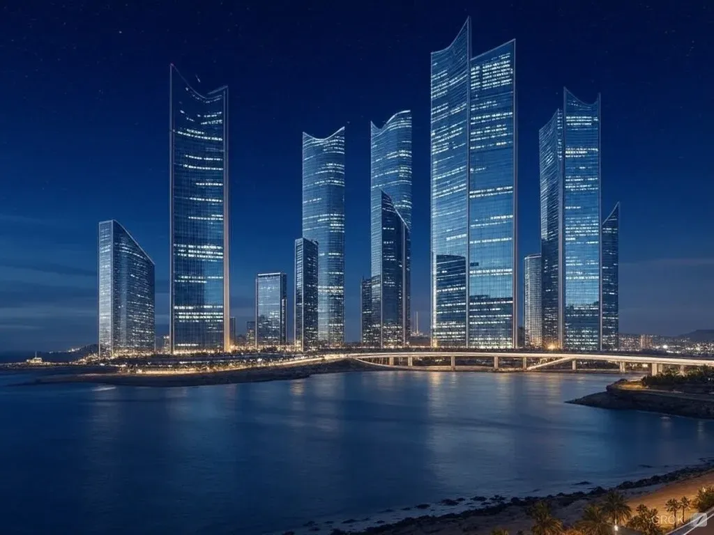 NEOM, el proyecto de megaciudad futurista que desarrolla Arabia pensando en el Mundial 2034. Grok/IA