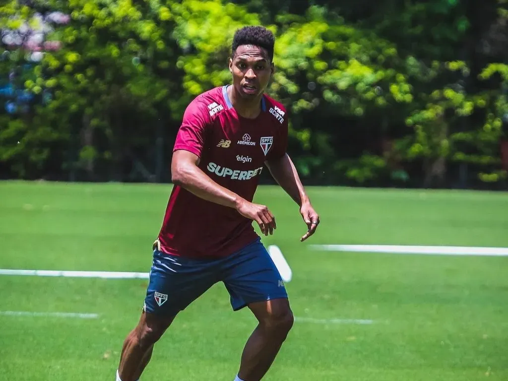 Wendell em treino pelo São Paulo. Foto: Erico Leoan/São Paulo FC