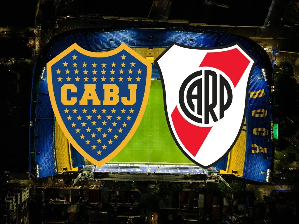 Los escudos de Boca y River dentro del Top 100 elaborado por Four Four Two. Getty Images.