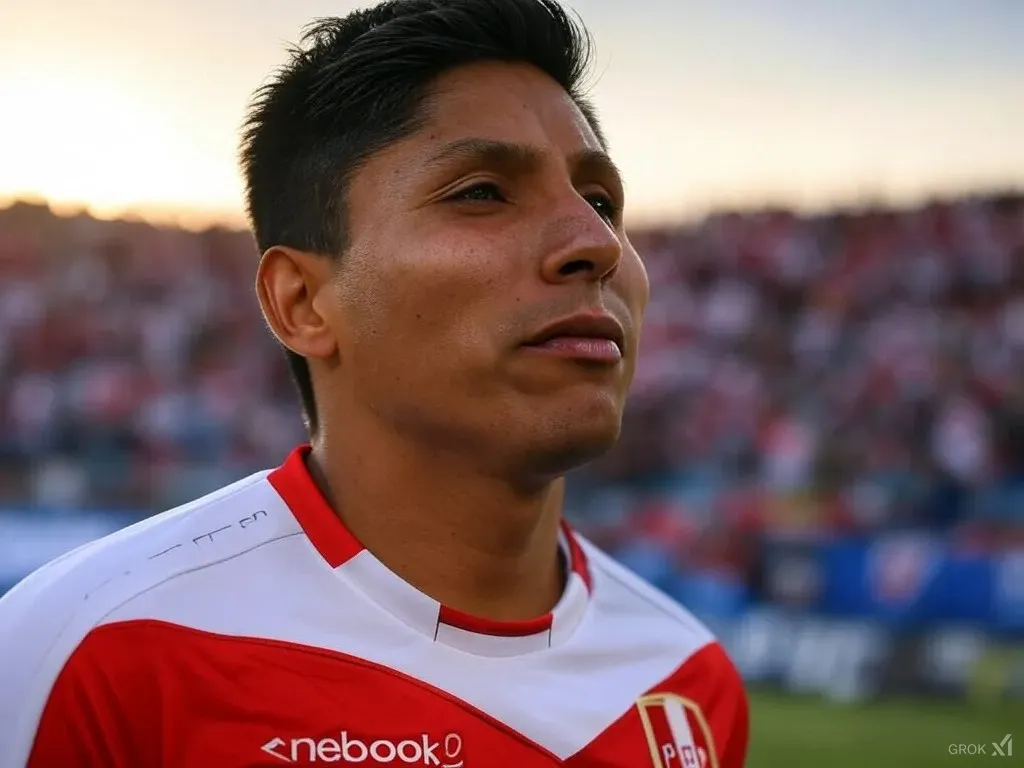 Raúkl Ruidíaz si estuviera triste con Perú. (Foto: Imagen generada por Grok IA).