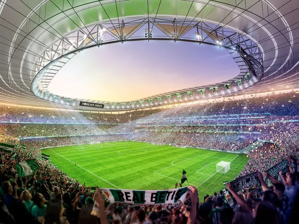 Así será el nuevo estadio Benito Villamarín del Real Betis. Foto: Comunicaciones Betis.
