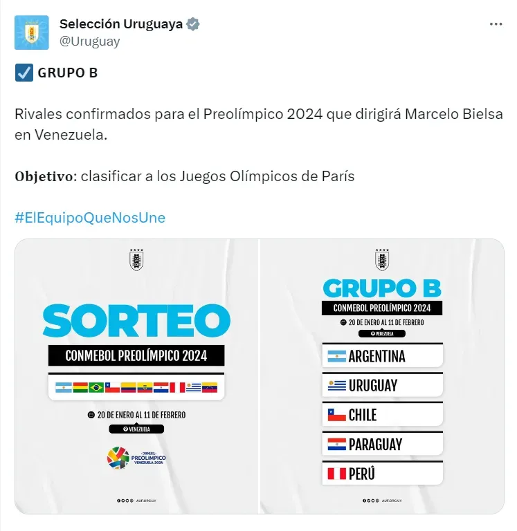 El anuncio sobre Bielsa y el Preolímpico (@Uruguay)
