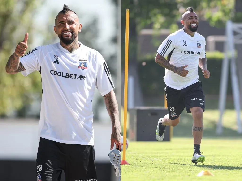 Arturo Vidal tuvo su primer entrenamiento con el Cacique en esta mañana de miércoles. | Foto: Colo Colo.