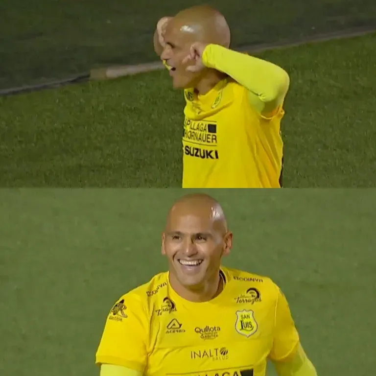 Chupete Suazo tras convertir el hattrick contra San Felipe